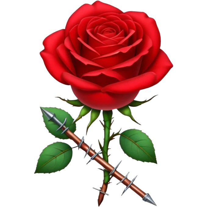 A red rose with barbwire emoji