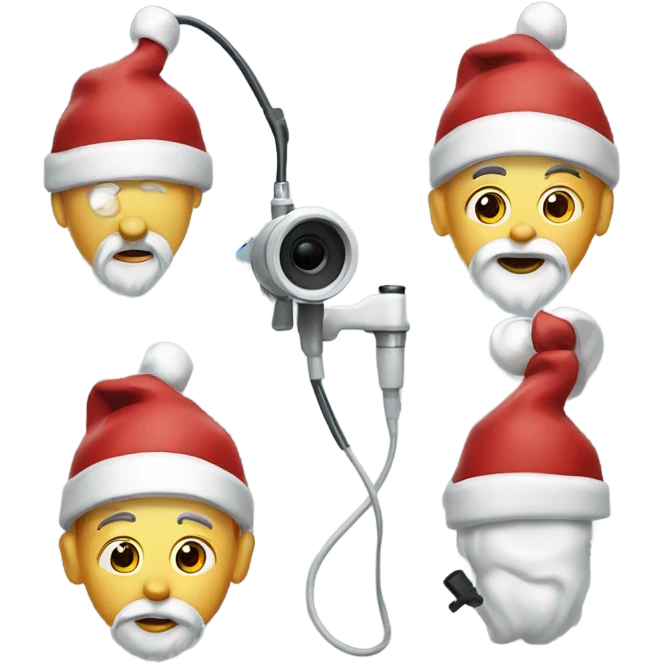 Santa clause with endoscope emoji