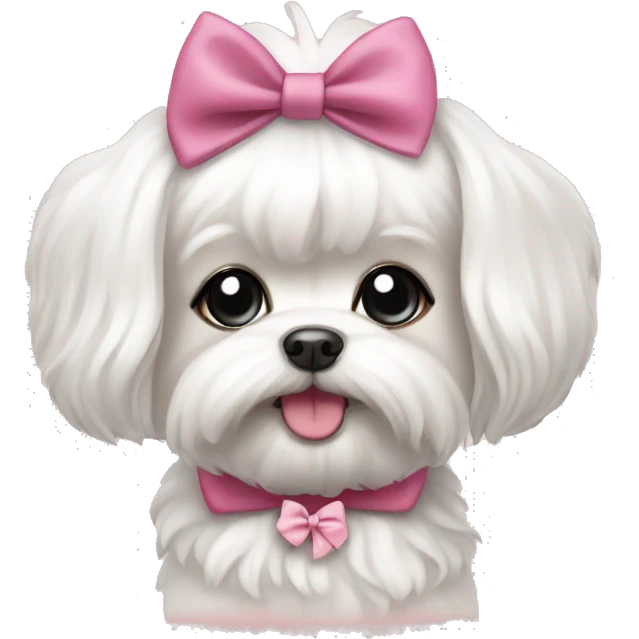 Cute dog Maltese with bows emoji