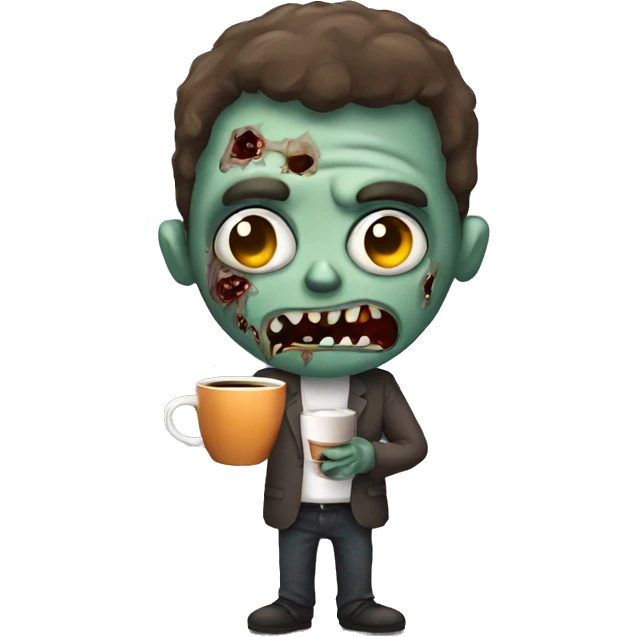 zombie with coffee emoji