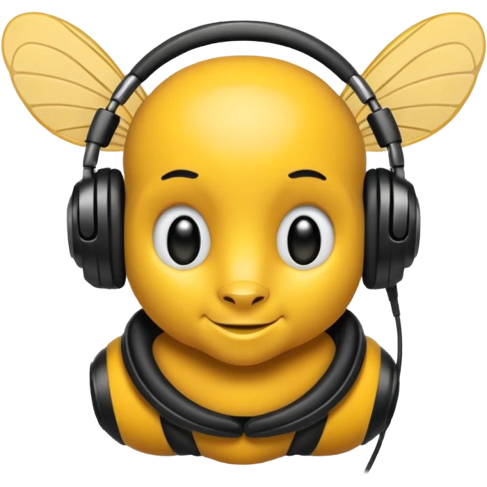 DJ bee with headphones emoji