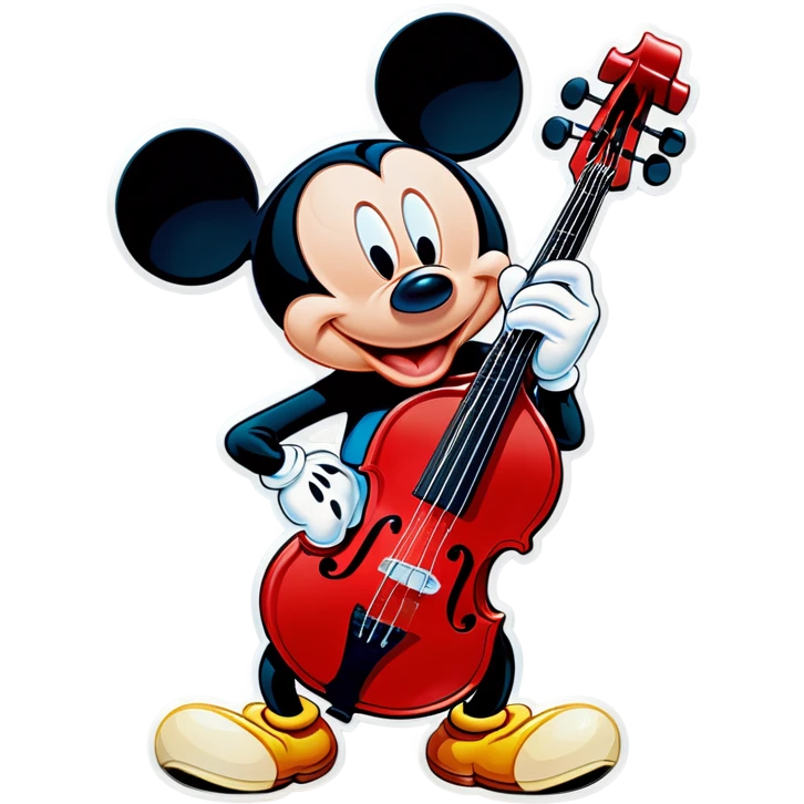 Mickey mouse holding bass emoji