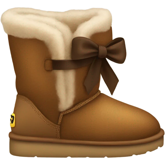 Brown uggs with brown bow on back emoji