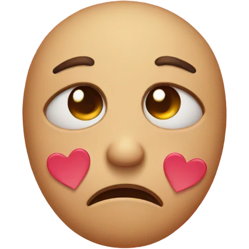 Sad face with hearts around emoji