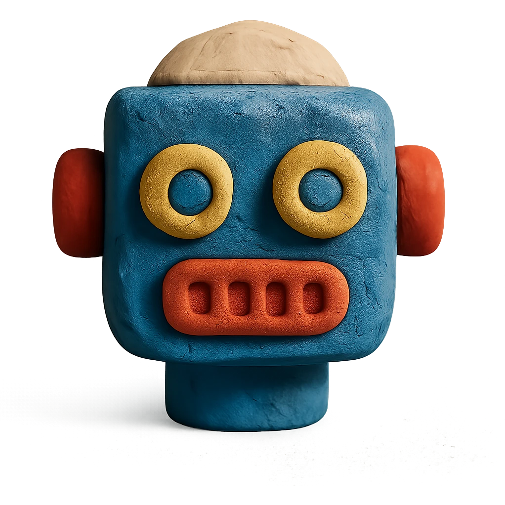 claymation style robot head emoji
