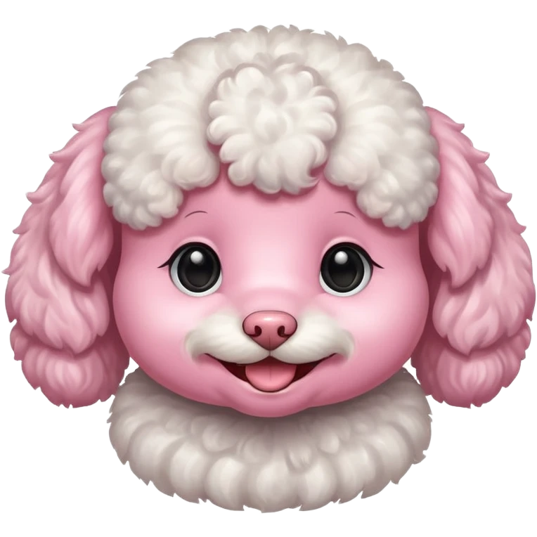 smile, baby white toy Poodle,only face  emoji