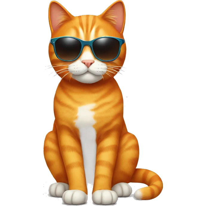 orange cat with sunglasses  emoji