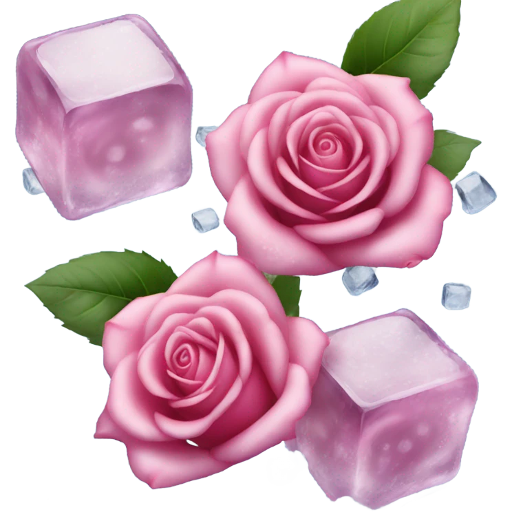 roses on ice cubes  emoji