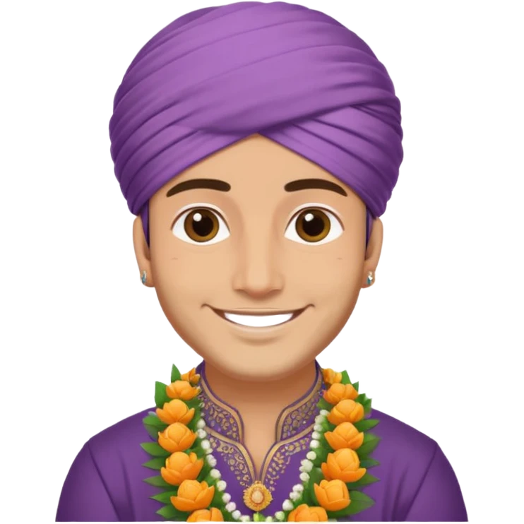 white indian groom holding garland emoji