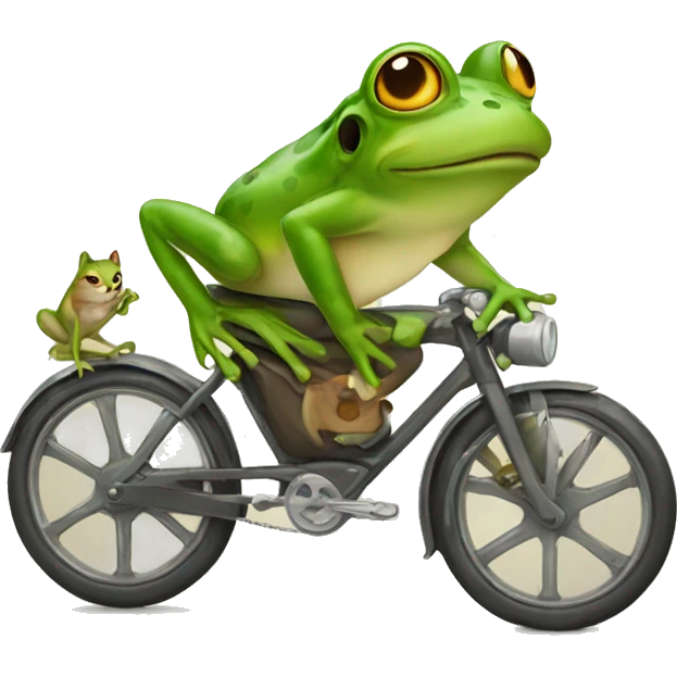 Frog riding a cat emoji