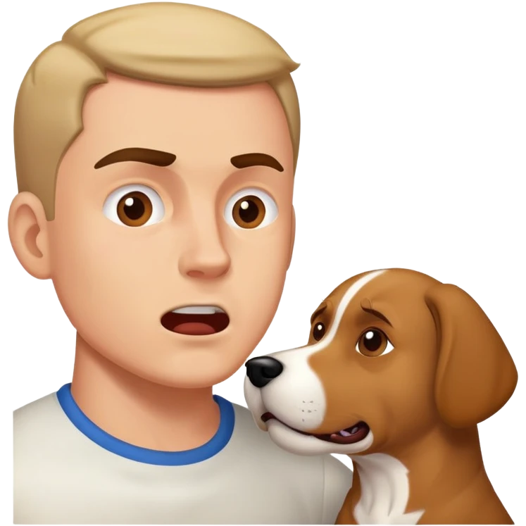 Dog punching man emoji