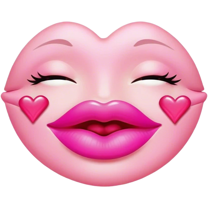 pink kiss emoji