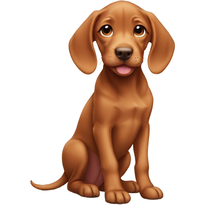 Vizsla puppy smiling emoji