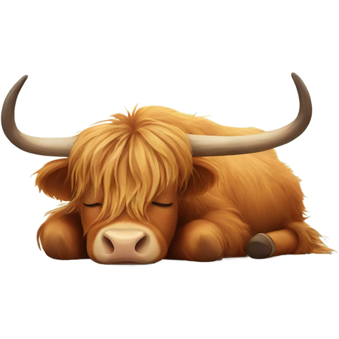 Highland cow sleeping emoji