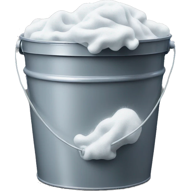 bucket with overflowing foam emoji