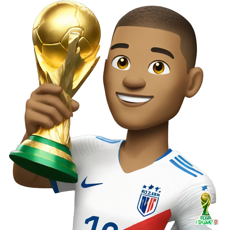 killian mbappé holding world cup emoji