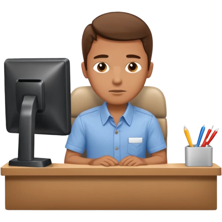 man thinking in receptionist form emoji