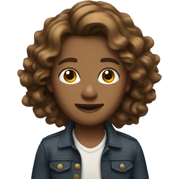 Wavy brown hair emoji