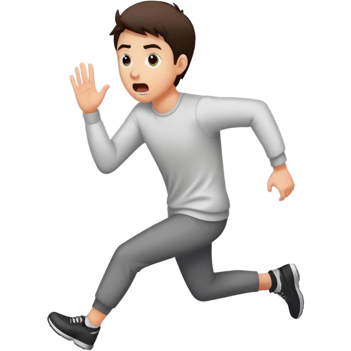 Person running away in fear, glancing back over shoulder with terrified expression emoji