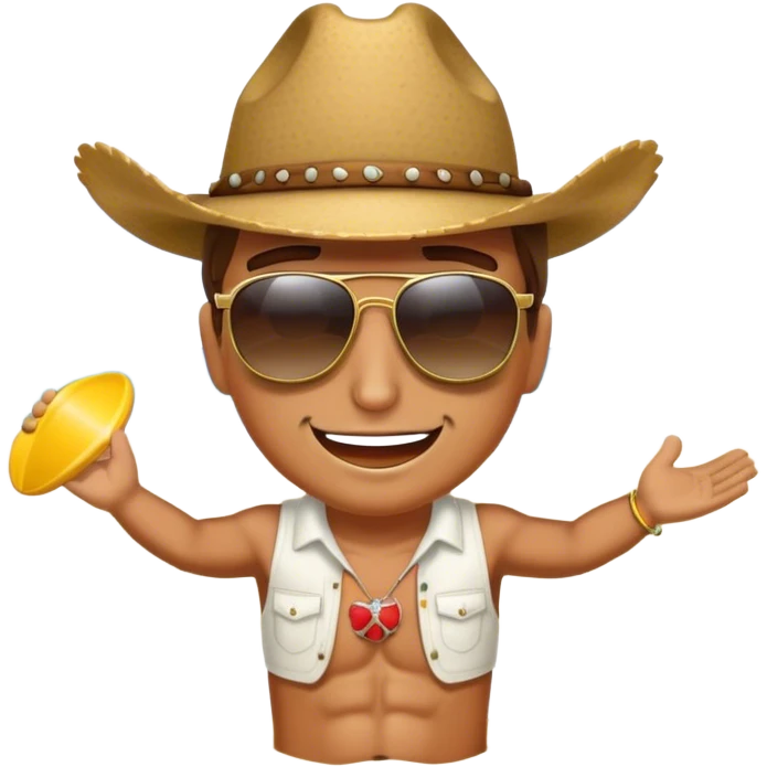 Cowboy at the beach  emoji