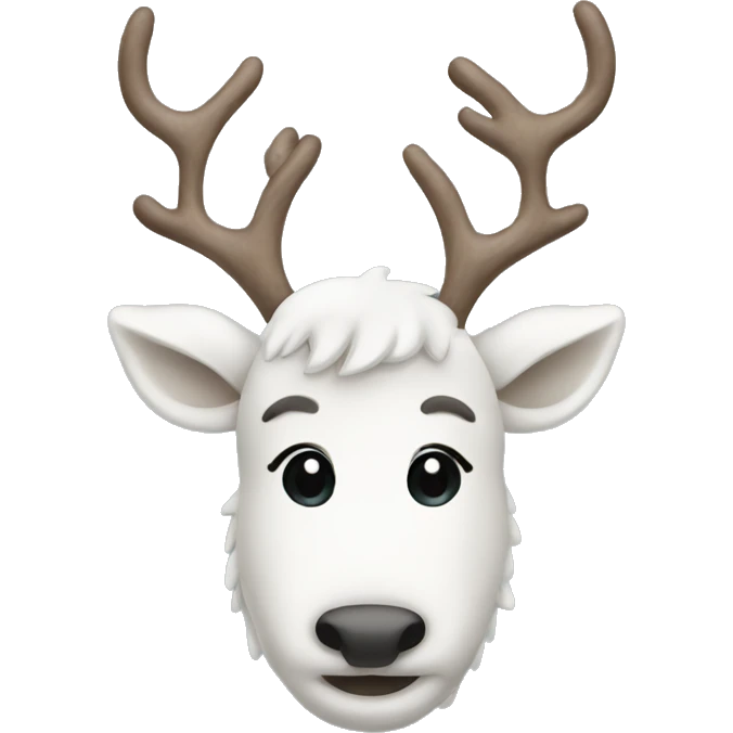 White cute reindeer emoji