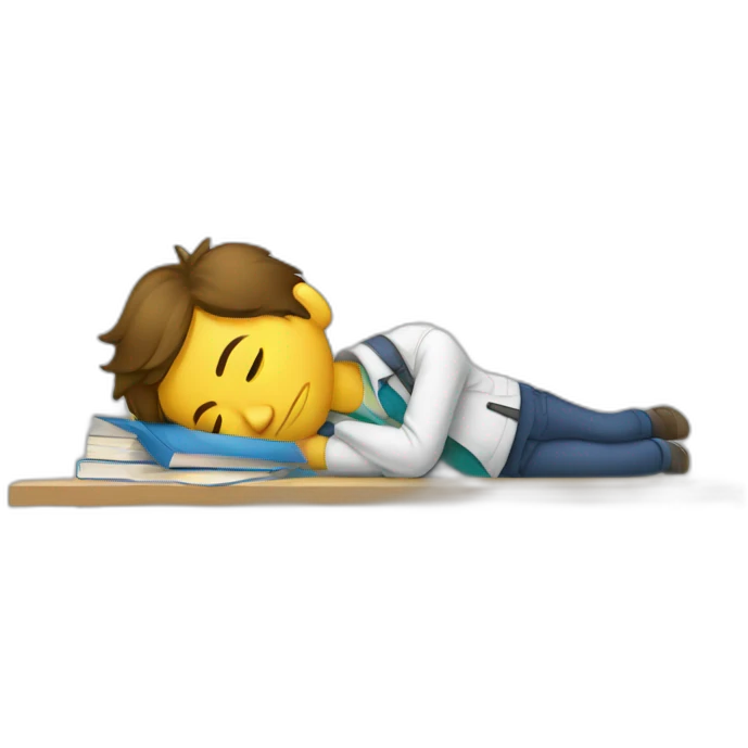 student taking nap in class emoji