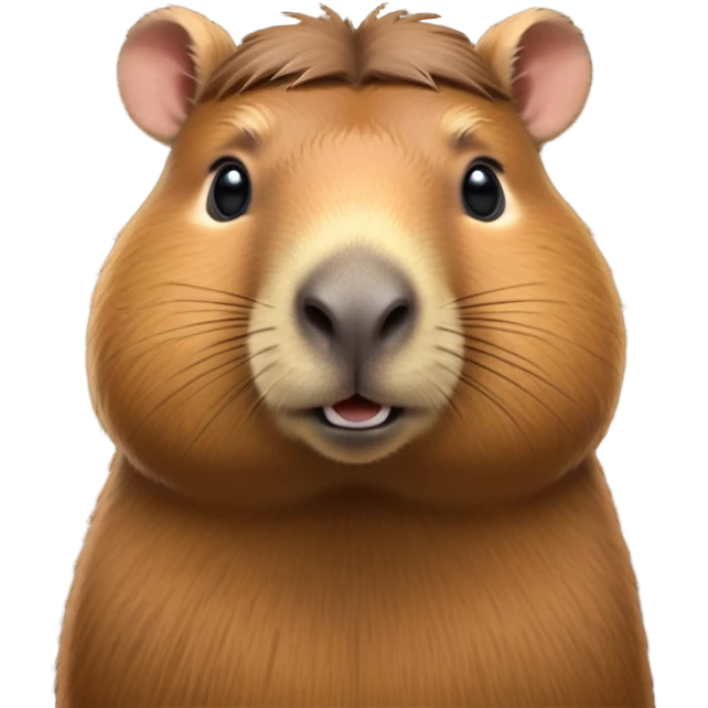 cinematic-noble-capybara-portrait-emoji,-poised-and-serene,-with-a-robust,-rounded-build-covered-in-soft,-earthy-fur-and-gentle,-wise-eyes,-simplified-yet-sharp-and-sophisticated-features,-highly-detailed,-glowing-with-a-warm,-natural-glow -simplified-yet-realistic head tilted confidently staring at the camera in a comical way emoji