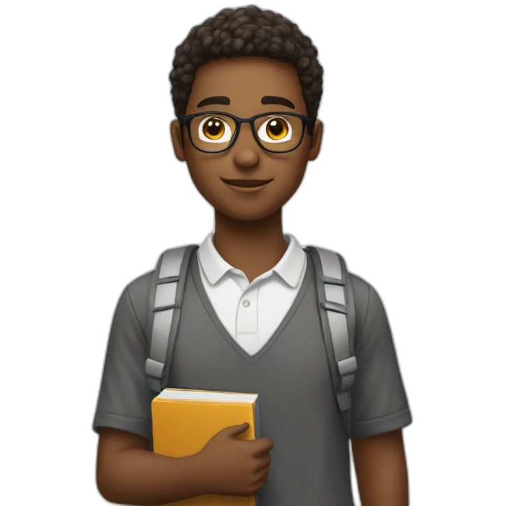 very smart teenager with book emoji