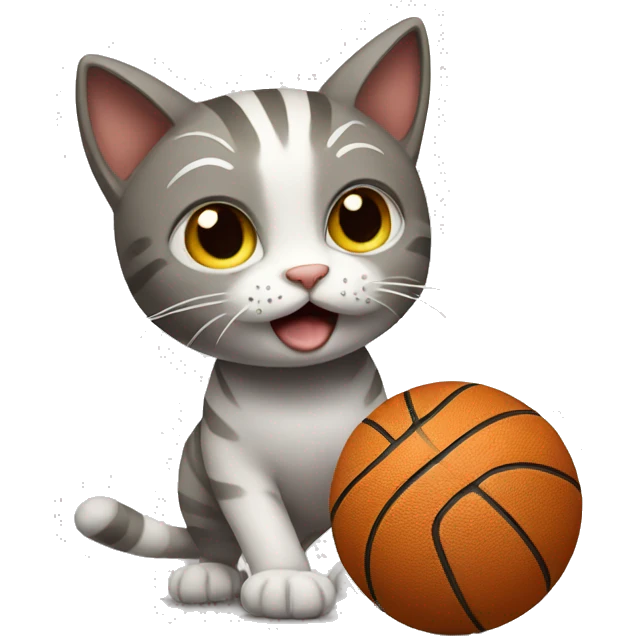 Cat playing basketball emoji
