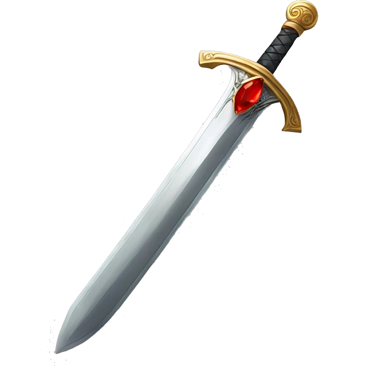 long sword with red gemstone in hilt emoji