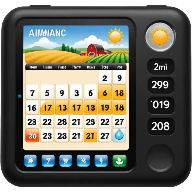 portable electronic Farmers' Almanac emoji