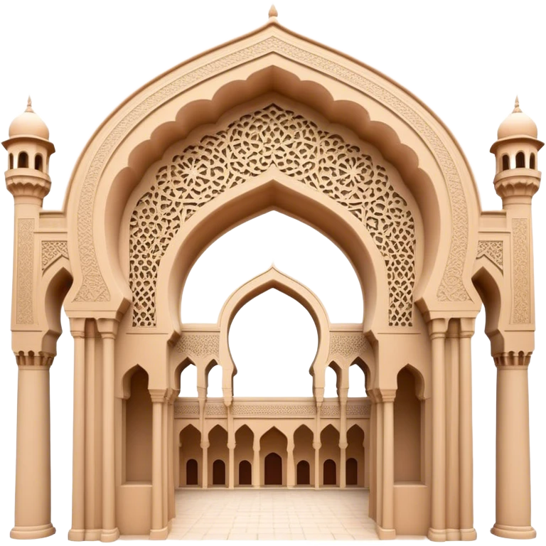 Cinematic Realistic Alhambra Landmark Emoji, capturing the intricate Moorish architecture, ornate arches. emoji