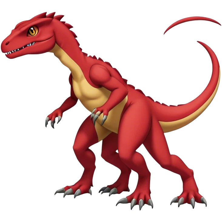  Cool Edgy Maroon Guilmon-Charmeleon-Digimon-Fakemon-Velociraptor full body emoji