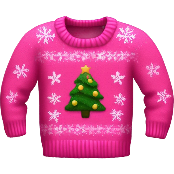 Realistic isolated pink ugly Christmas sweater. emoji