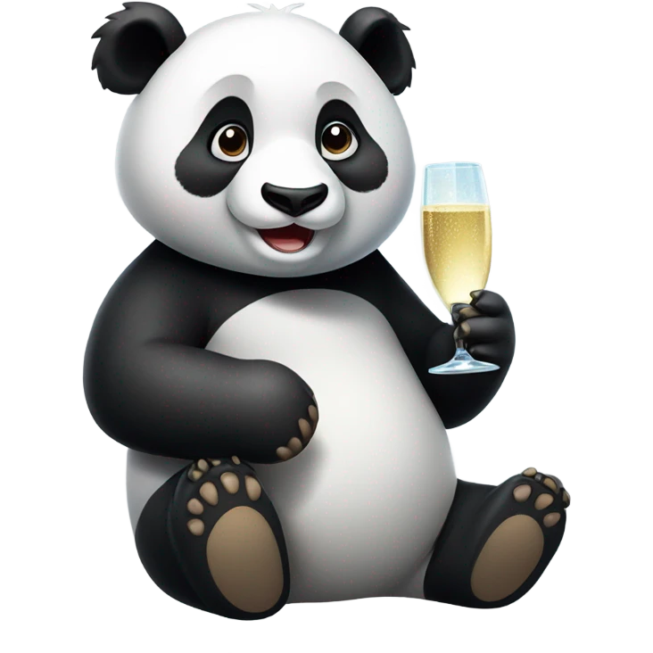 Panda drinking champagne  emoji