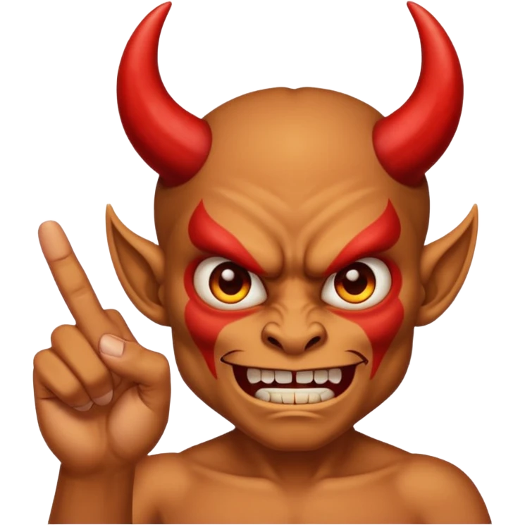 A demon with 2 hands and the hands are middle fingers emoji
