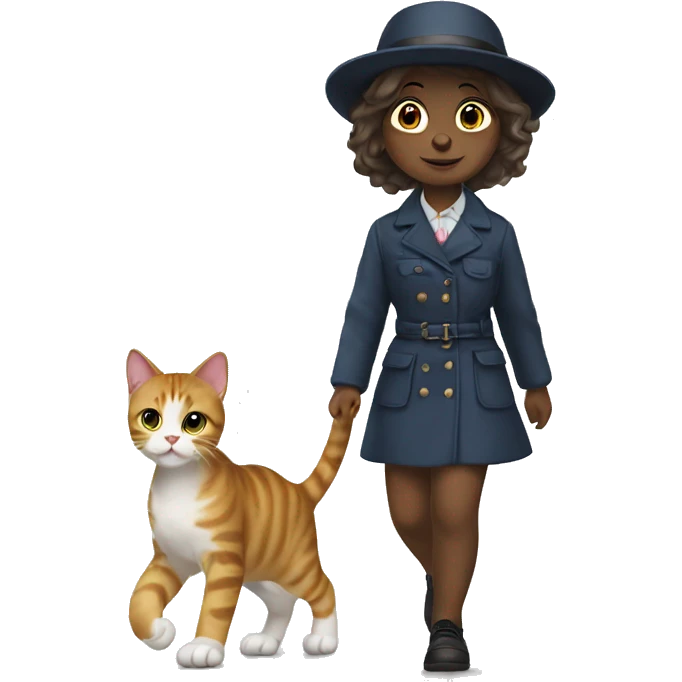 Britain’ cat walk with a girl  emoji
