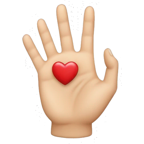 mano con el dedo corazón y el dedo del anillo estirados hacia delante y los otros estirados hacia arriba emoji