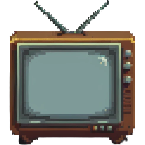 retro TV with static emoji