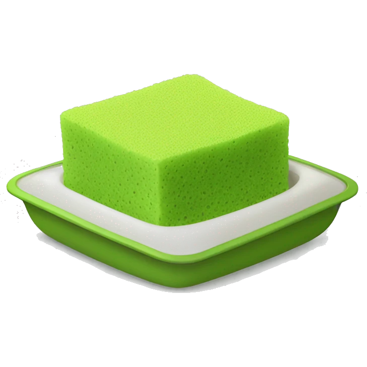 green flat square dish sponge emoji