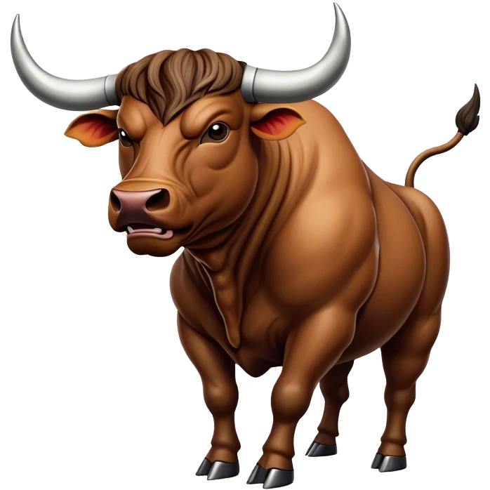 Cinematic Realistic depiction of a powerful Spanish charging bull, rendered with dynamic muscle definition and detailed, textured hide, set against a dramatic backdrop with intense, action-packed lighting emoji
