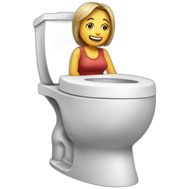 Toilet, crazy woman emoji