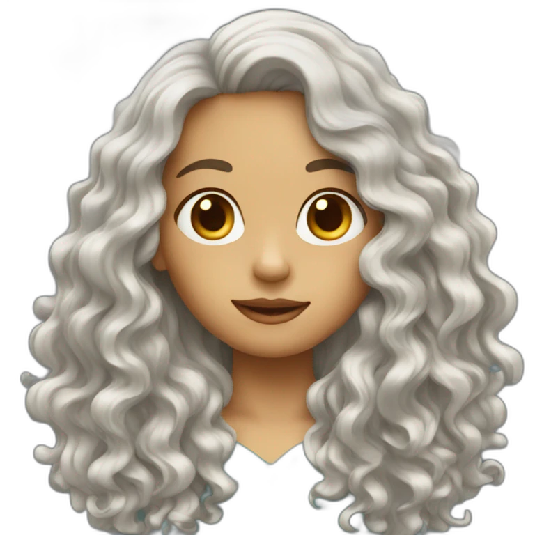 Long wavy haired girl emoji