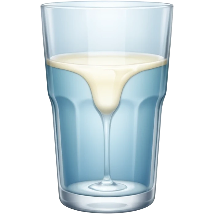 the drink is only white, The bottom and mouth of the glass are the same width and thin a toll, There is only white liquid inside,photo realistic emoji