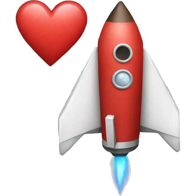 a heart shaped rocket emoji