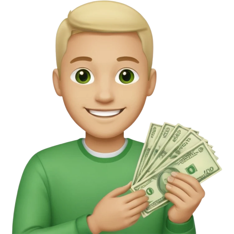Man happy cashback emoji