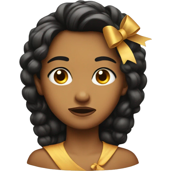 Side eye with bow emoji