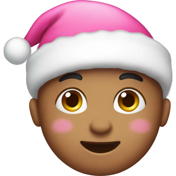 Cute pink Christmas emoji emoji
