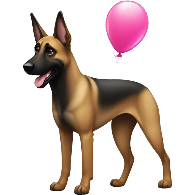 malinois with baloon emoji