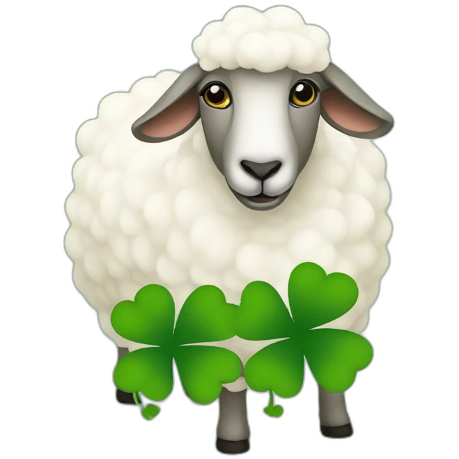 Sheep selling shamrock emoji